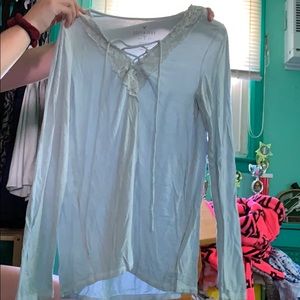 blue american eagle medium blouse long sleeve